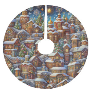 Watercolor dorps Kerst motieven vakantie Kerstboom Rok
