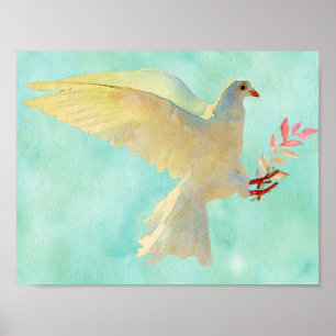 Watercolor Dove Poster