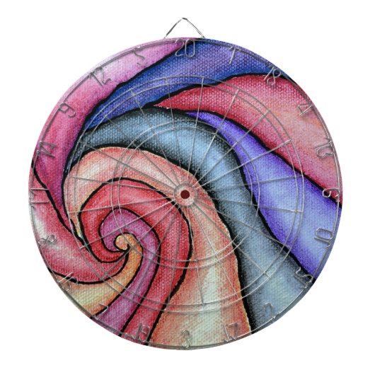 Watercolor Draaikolk Dartbord (Voorkant)