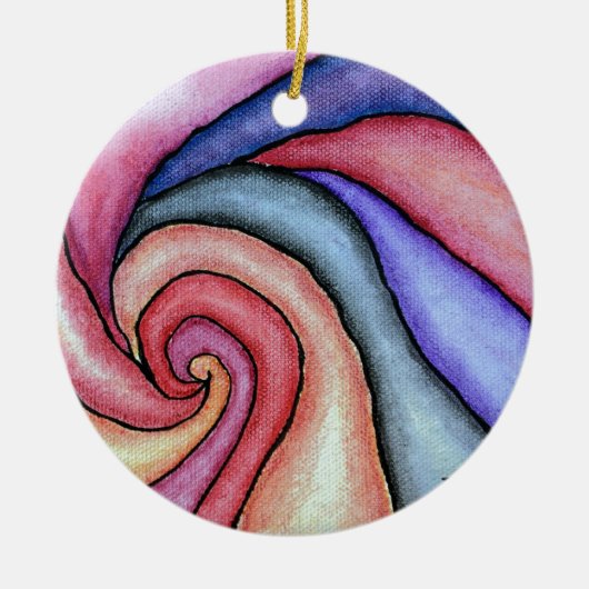 Watercolor Draaikolk Keramisch Ornament (Voorkant)
