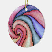 Watercolor Draaikolk Keramisch Ornament (Links)