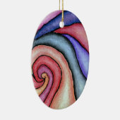 Watercolor Draaikolk Keramisch Ornament (Rechts)
