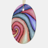 Watercolor Draaikolk Keramisch Ornament (Links)