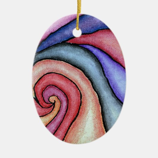 Watercolor Draaikolk Keramisch Ornament (Voorkant)