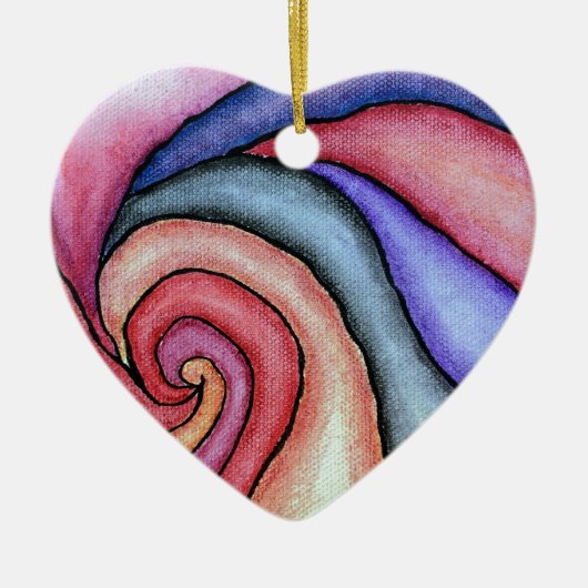 Watercolor Draaikolk Keramisch Ornament (Voorkant)