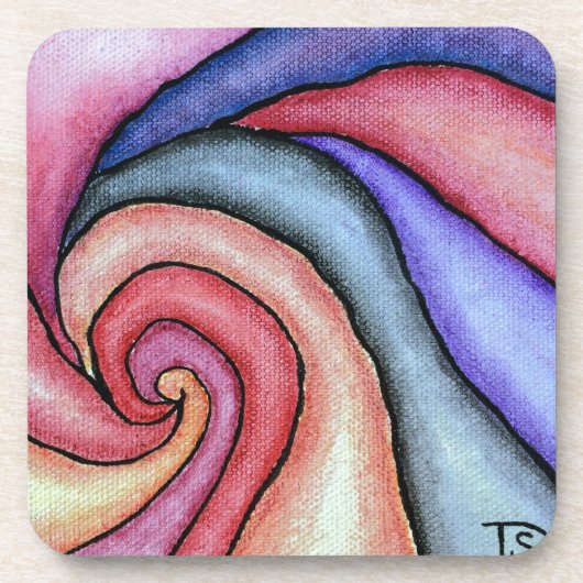 Watercolor Draaikolk Onderzetter (Voorkant)