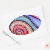 Watercolor Draaikolk Ovale Sticker (Envelop)