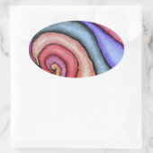 Watercolor Draaikolk Ovale Sticker (Tas)