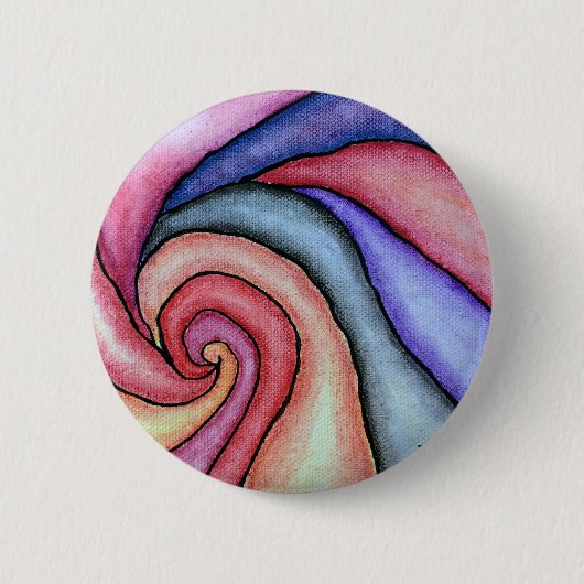Watercolor Draaikolk Ronde Button 5,7 Cm (Voorkant)
