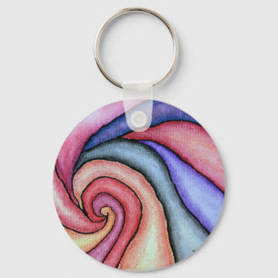 Watercolor Draaikolk Sleutelhanger