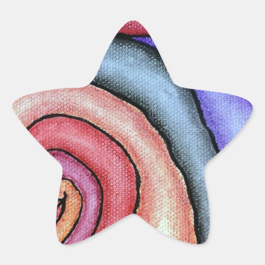Watercolor Draaikolk Ster Sticker (Voorkant)