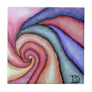 Watercolor Draaikolk Tegeltje