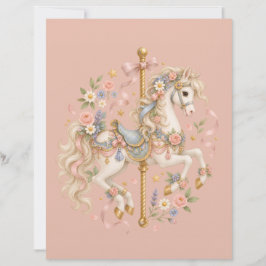 Watercolor Draaimolenpaard Parijs sprookje Briefhoofd