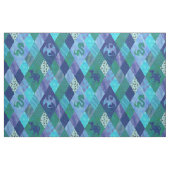 Watercolor Dragon Patchwork Quilt in Blue Green Stof (Fat Quarter)