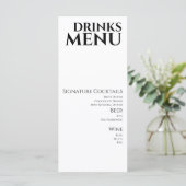 Watercolor Dranken Cocktail Wijn Trouw Menu (Staand voorkant)