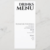 Watercolor Dranken Cocktail Wijn Trouw Menu (Voorkant)