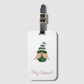 Watercolor drawing Christmas gnome Bagagelabel (Voorkant (verticaal))