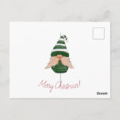 Watercolor drawing Christmas gnome  Briefkaart (Achterkant)