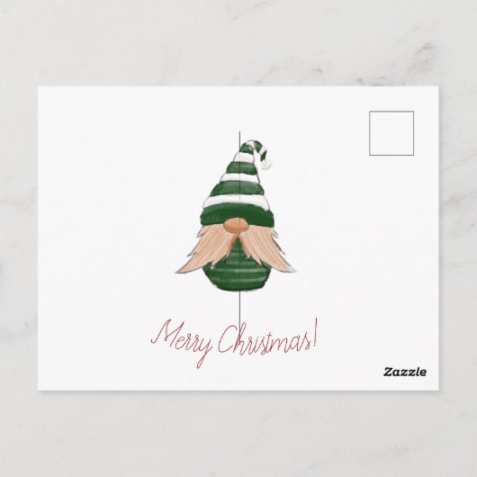 Watercolor drawing Christmas gnome  Briefkaart (Achterkant)