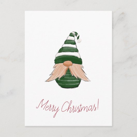 Watercolor drawing Christmas gnome  Briefkaart (Voorkant)