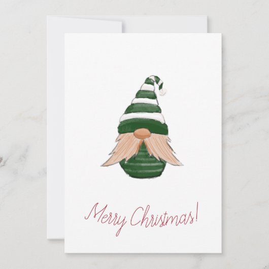 Watercolor drawing Christmas gnome Feestdagenkaart (Voorkant)