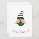 Watercolor drawing Christmas gnome Feestdagenkaart (Voorkant / Achterkant)