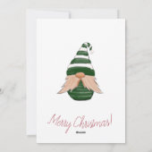Watercolor drawing Christmas gnome Feestdagenkaart (Achterkant)