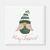 Watercolor drawing Christmas gnome Magneet (Voorkant)