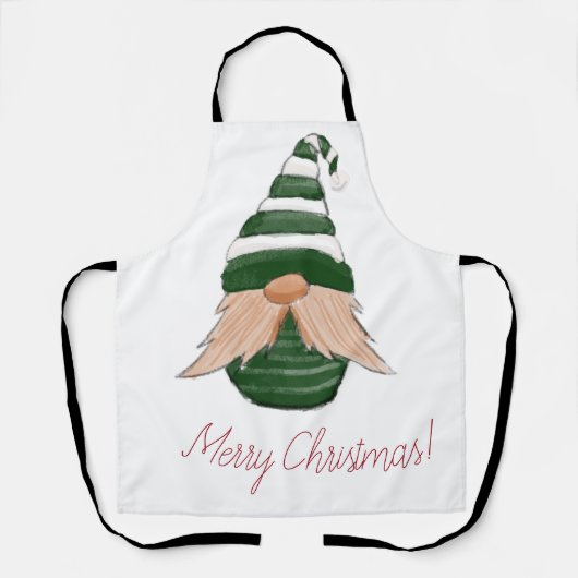 Watercolor drawing Christmas gnome Schort (Voorkant)