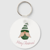 Watercolor drawing Christmas gnome Sleutelhanger (Achterkant)