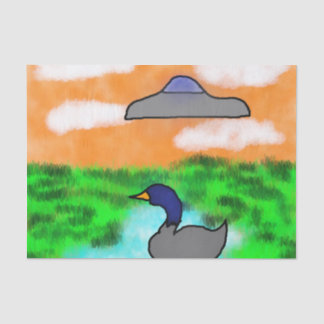 watercolor drawing goose extraterrestrial moment tissuepapier