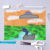 watercolor drawing goose extraterrestrial moment tissuepapier (Craft)