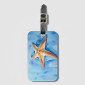 Watercolor Drawing of Starfish Bagagelabel (Voorkant (verticaal))
