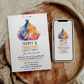 Watercolor Dress 30th Birthday Elegant & Feminine  Kaart