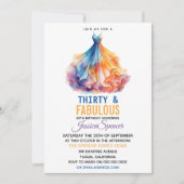 Watercolor Dress 30th Birthday Elegant & Feminine  Kaart (Voorkant)