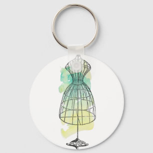 Watercolor Dress Form Sleutelhanger