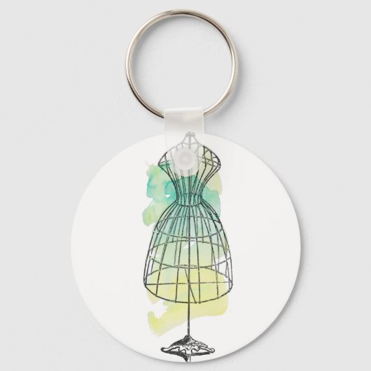 Watercolor Dress Form Sleutelhanger (Voorkant)