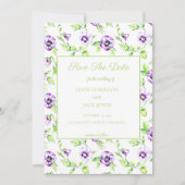 Watercolor Driehoeksbloem Save the Date Trouwen Kaart (Voorkant)