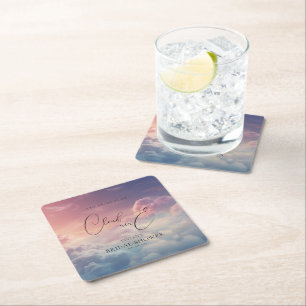 Watercolor droomachtige zonsondergang Cloud 9 Brui Kartonnen Onderzetters