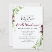 Watercolor Druiven Baby Shower Schildering Minimal Kaart (Voorkant)