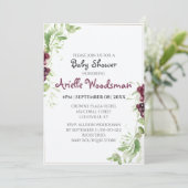 Watercolor Druiven Baby Shower Schildering Minimal Kaart (Staand voorkant)