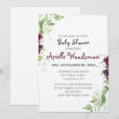 Watercolor Druiven Baby Shower Schildering Minimal Kaart (Voorkant / Achterkant)