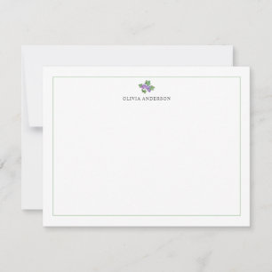 Watercolor Druiven Groene Rand Persoonlijk Notitiekaartje