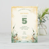 Watercolor Duck Teal, Yellow Birthday Party Kaart (Staand voorkant)