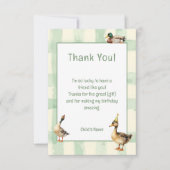 Watercolor Duck with Teal & Yellow Birthday Party Bedankkaart (Voorkant)