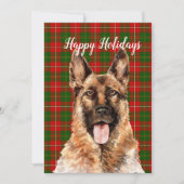 Watercolor Duitse Herderhond op maat Feestdagenkaart (Voorkant)