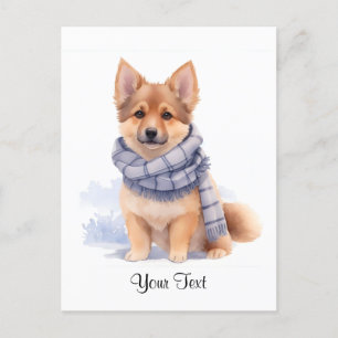 Watercolor Duitse Herdershond Puppy Gepersonalisee Briefkaart