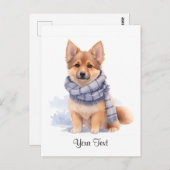 Watercolor Duitse Herdershond Puppy Hond Persoonli Briefkaart (Voorkant / Achterkant)