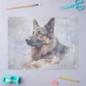 Watercolor Duitse Herdershond Tissuepapier (Craft)