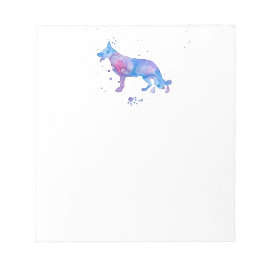 Watercolor Duitse Herdershonden Notitieblok (Voorkant)